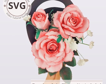 Paper Flower Cone Bouquet Template: SVG, Video Tutorial (Digital Download)