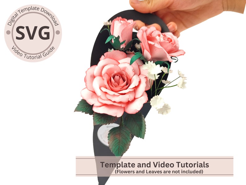 Paper Cone Holder Template Paper Flower Cone Bouquet Digital SVG Video