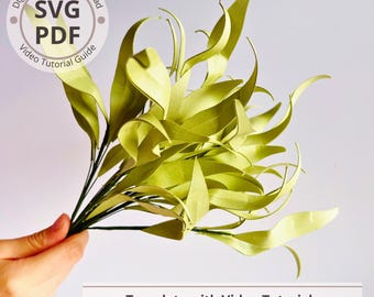 SVG-Vorlage für Trauereukalyptus | Schneidedatei für Papier-Eukalyptusblätter (Cricut) | 3D-Grün für rustikale Blumensträuße