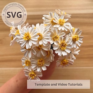 Fiore di carta SVG: modello di camomilla / bouquet di fiori di carta 3D SVG / bouquet di fiori di carta Cricut SVG / modello di fiore di carta