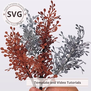 Sjabloon voor papieren bloemblaadjes | Bladgroen en opvulling 2 Digitaal | SVG | Videotutorial | DIY Papierknutselwerk | Cricut | 3D Papieren Boeket