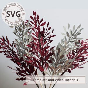 Modello digitale di foglie, fogliame e riempitivi per fiori di carta / SVG / Tutorial video / Fai da te con la carta / Cricut / Bouquet di carta 3D / Facile