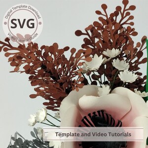 Paper Flower Round Leaves Template | Leaf Foliage and Fillers 2 Digital | SVG | Video Tutorial | DIY Papercraft | Cricut | 3D Paper Bouquet