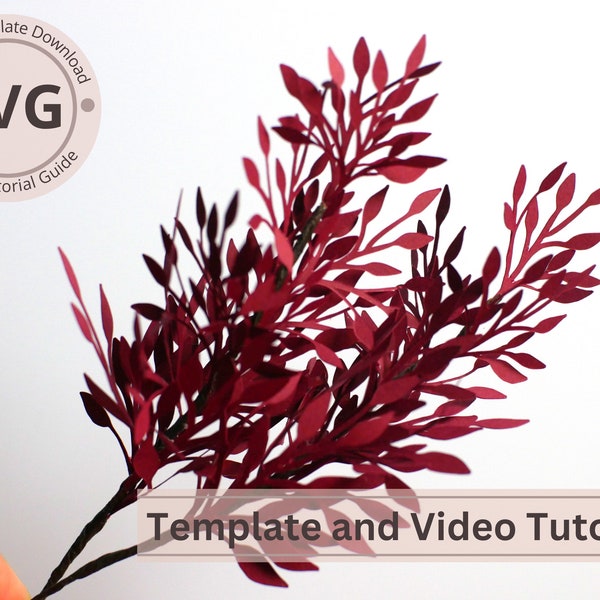 Papieren bloembladeren gebladerte en vulstoffen digitale sjabloon | SVG | Video-tutorial | DIY-papiercraft | Cricut | 3D-papierboeket | Eenvoudig