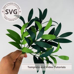 Foglie tropicali SVG / Modello digitale di foglie di fiori di carta, fogliame e riempitivi / Artigianato di carta fai da te / Cricut / Foglie di bouquet di carta 3D