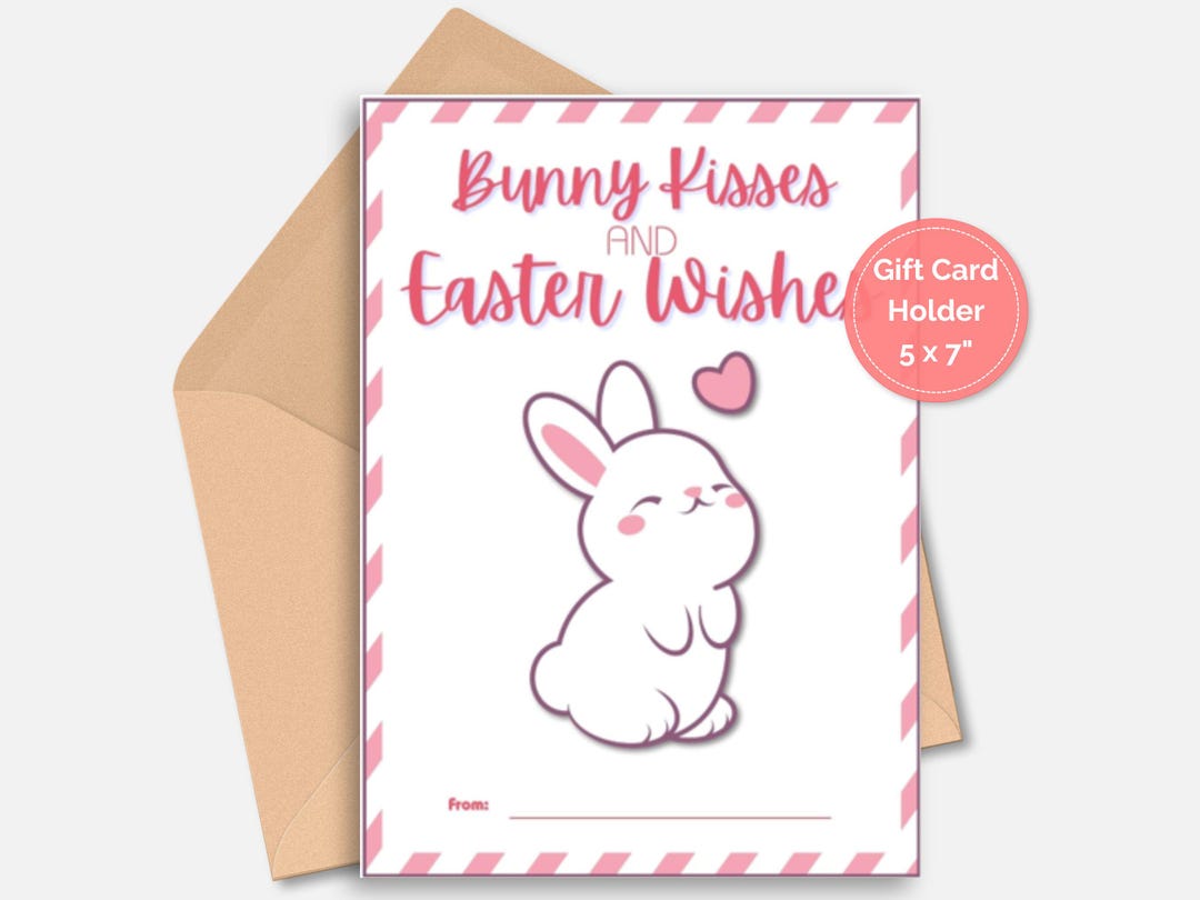 Easter Bunny Gift Card Holder | Printable Easter Basket Stuffer ...