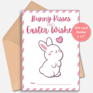 porte-cartes cadeau lapin de Pâques | Panier de Pâques | Cadeau de Pâques | Panier de Pâques | Idée cadeau imprimable | Argent lapin de Pâques