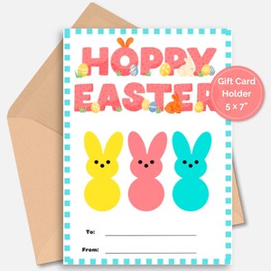 porte-cartes cadeau lapin de Pâques | Panier de Pâques | Pâques pour mes amis | Panier de Pâques | Idée cadeau imprimable | Argent lapin de Pâques