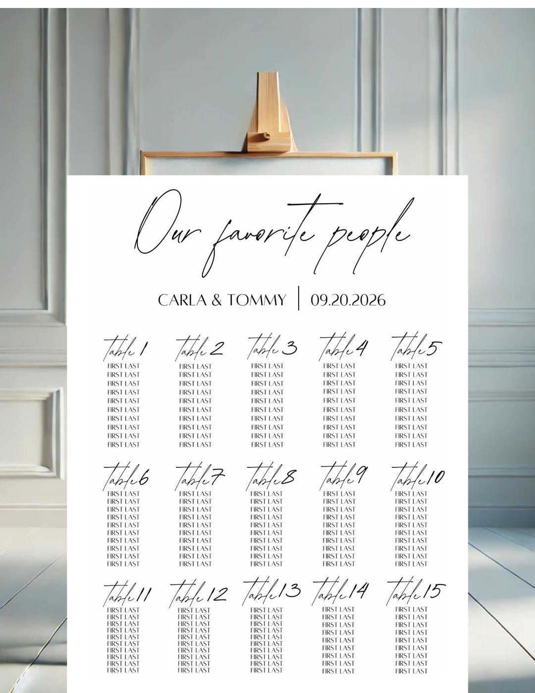EDITABLE Modern Seating Chart Template, Wedding Seat Chart, Template