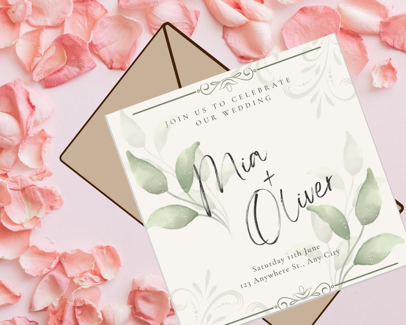 CANVA EDITABLE Invites Template Wedding Invitation Template Etsy