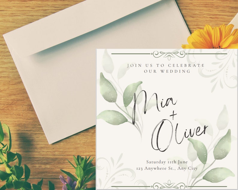 CANVA EDITABLE Invites Template Wedding Invitation Template Etsy