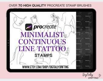 Procreate Tattoo Stamps: 70+ Fine Line Designs (Digital Download)