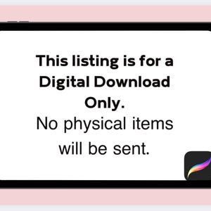 May include: A black and white digital screen with the text "This listing is for a Digital Download Only. No physical items will be sent."