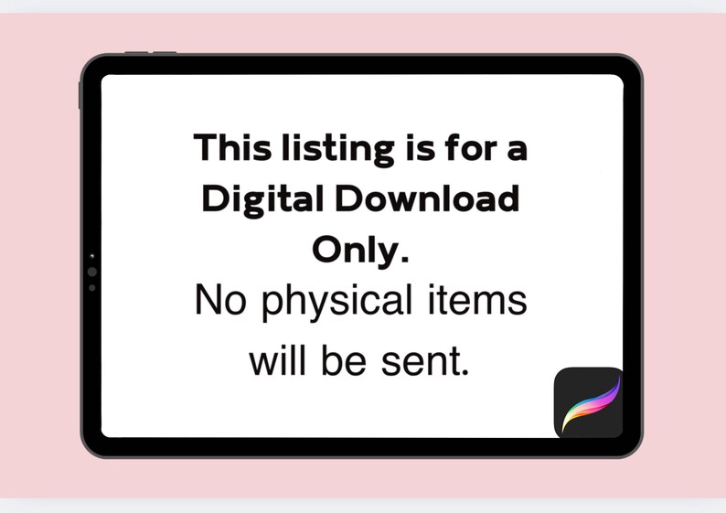 May include: A black and white digital screen with the text "This listing is for a Digital Download Only. No physical items will be sent."