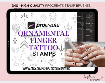 Procreate Tattoo Stamps: 340 Ornamental Fine Line Brushes (Digital Download)
