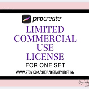 Limited Commercial Use License for 1 Set of Procreate Stamps and Brushes