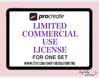 Licence d'utilisation commerciale limitée pour 1 jeu de tampons et de pinceaux Procreate