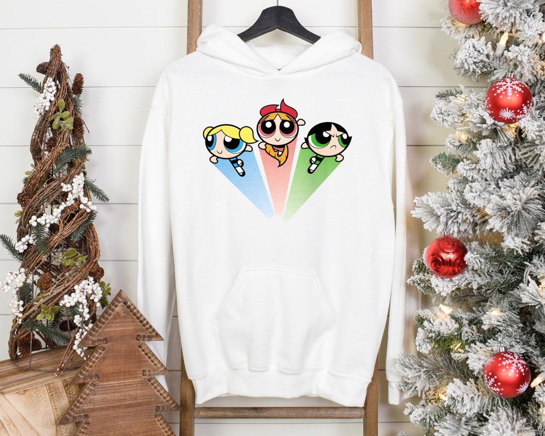 Powerpuff Girls Hoodie Powerpuff Girls White Sweatshirt, 90's Cartoon