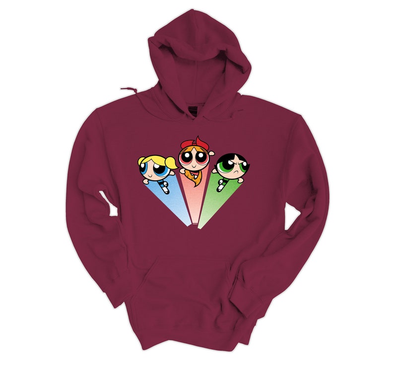 Powerpuff Girls Hoodie Powerpuff Girls White Sweatshirt, 90's Cartoon