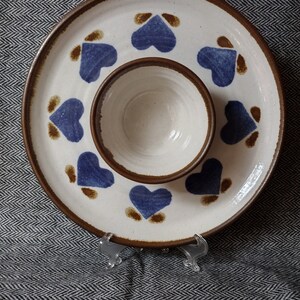 Vintage studio pottery chip and dip