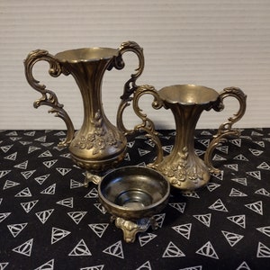 Mini Vintage Italian Brass Incense Burner Set