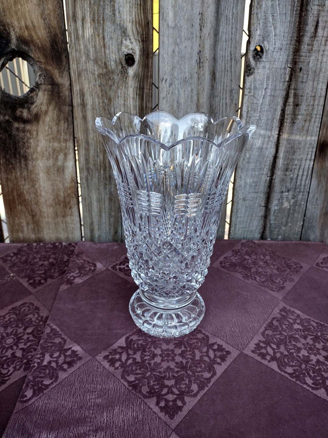 Rare Waterford Crystal Footed Vase Etsy