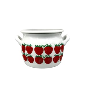 Arabia of Finland Strawberry Jam Jar Pot w/Lid Pomona Raija Uosikkinen 1960&#39;s