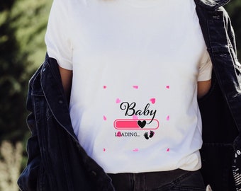 Cute Shirt, Gift For Woman, Gift For Sister, Baby Shower Shirt, Baby Shirt, Loading, See You Soon, Everyday Gift, BellaCanvas3001, Unisex