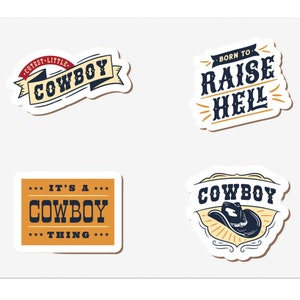 Cute Cowboy Sticker Sheets Cowboy Stickers for Him 6x4 &amp; 11x8.5 ...