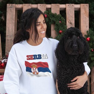 Serbia, Flag, Proud, Sweatshirt, Holiday Gift, Gift For Mom, Gift For Dad, Gift For Brother, Gift For Sister, Gildan 18000, Unisex
