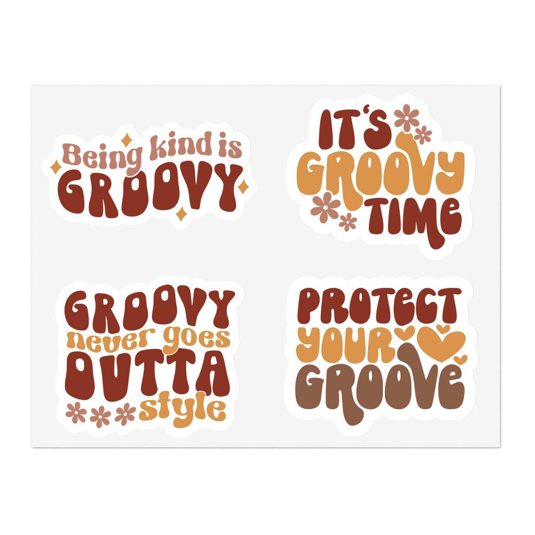 Packing Sticker Groovy Cute Groovy Sticker Sheets | Funny Groovy Stickers | 6x4