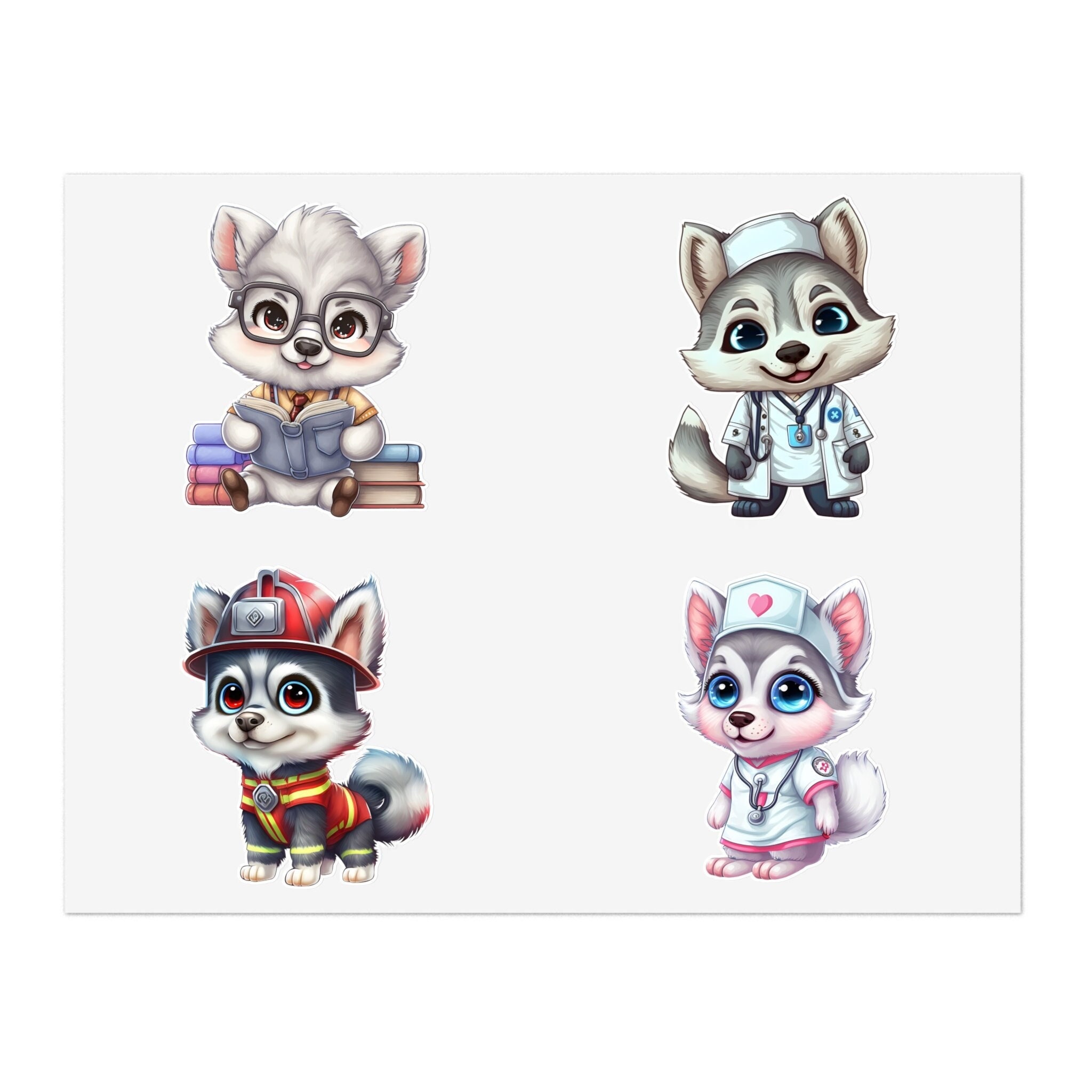 Cute Husky Sticker Sheets | Adorable Husky Stickers | 6x4