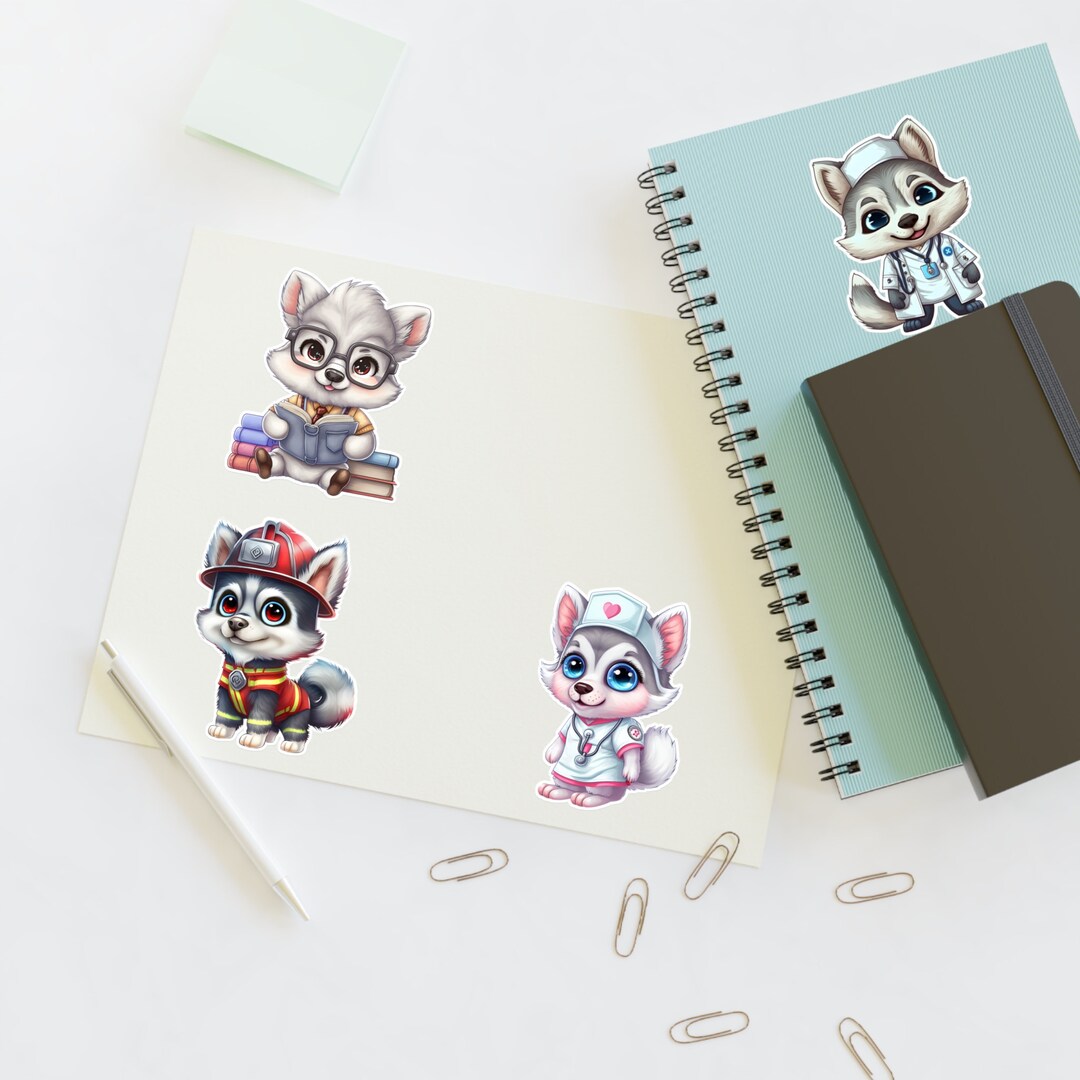 Cute Husky Sticker Sheets | Adorable Husky Stickers | 6x4