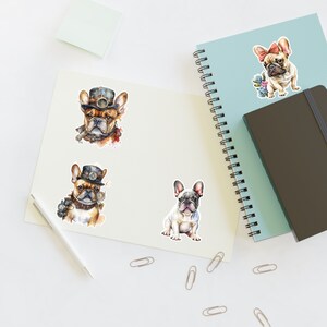 Cute French Bulldog Sticker Sheets | Adorable Dog Stickers | 6x4&quot; & 11x8.5&quot; | Waterproof Vinyl Stickers for Planners, Laptops, Water Bottles