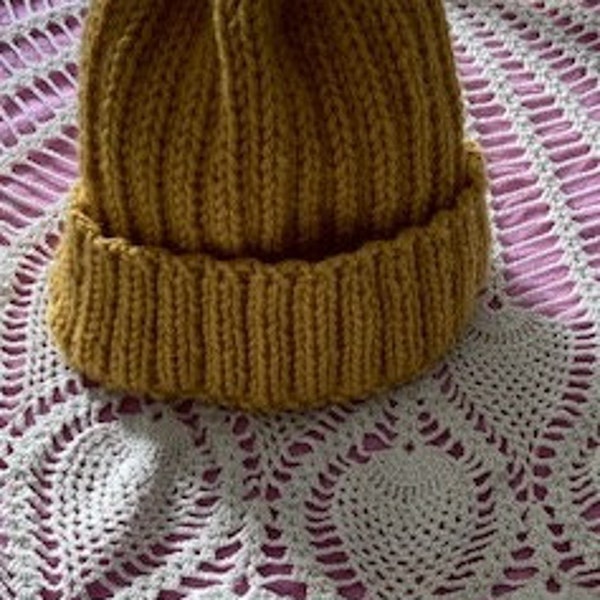 Best Ribbed Beanie Knitting Pattern- Great for Beginners! (Straight Needles)