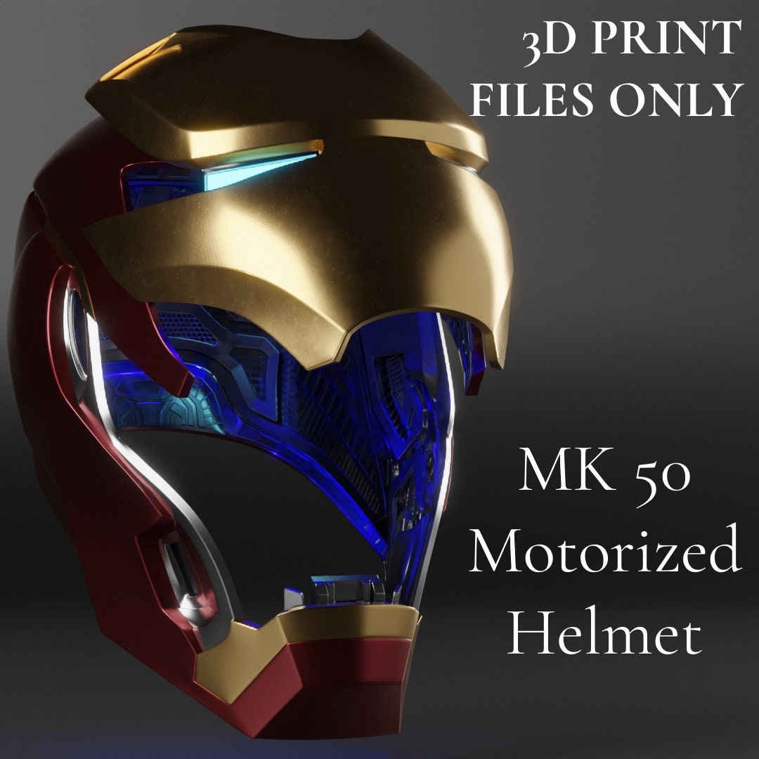 Iron Man Motorized Mk 50 3D Printable Iron Man Helmet STL Iron Man Motorized Mk 50 3D Printable Iron Man Helmet STL