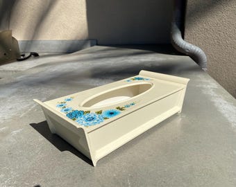 Vintage Mid-Century Ransburg Plastic Floral Tissue Box Cover