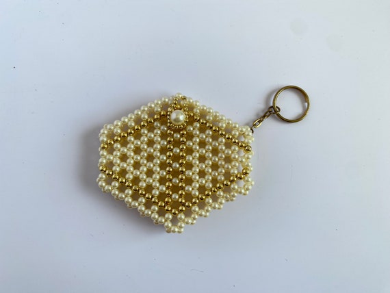 Handmade Beaded Keychain Card Holder - image 1