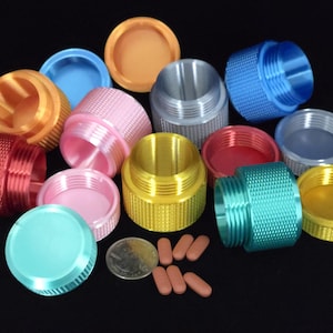 NEW Metallic 3D Printed Medium Pill Container - Holds Various Pills and Items