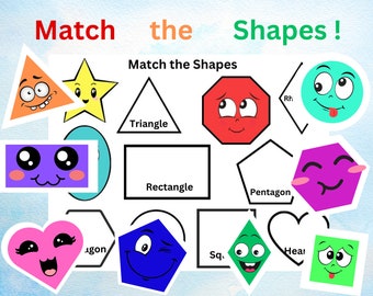Shape Matching Activity, Toddler Learning Binder Page (Digital Download)