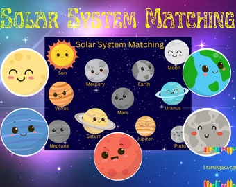 Solar System Matching Activity, Planets Printable (Digital Download)