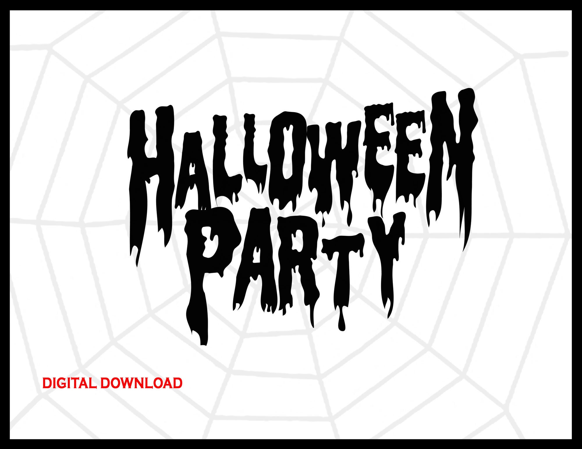 Halloween Party Printable Sign Digital Download PDF Etsy