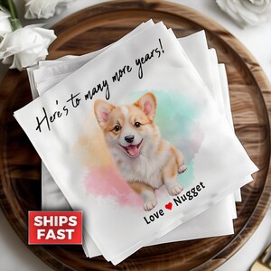 Customized Wedding Napkins with dogs and cats, Unique Bridal Shower Gift, Personalized Wedding Gift Ideas, Personalized Wedding Napkins