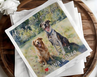 Guardanapos de casamento personalizados para animais de estimação, guardanapos com cães e gatos, chá de panela, festa de noivado, guardanapos personalizados para animais de estimação, guardanapos para cães