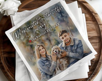 Guardanapos de casamento personalizados para animais de estimação, guardanapos com cães e gatos, chá de panela, festa de noivado, guardanapos personalizados para animais de estimação, guardanapos para cães
