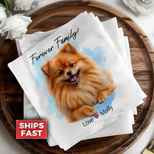 Customized Wedding Napkins with dogs and cats, wedding gift, bridal shower, Personalized Wedding Napkins
