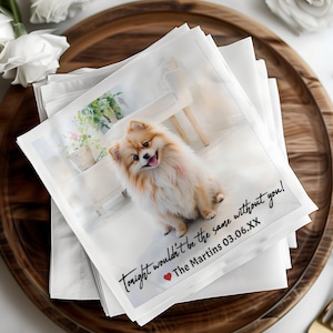 Custom Wedding Napkin Pets, Napkins with Dogs and Cats, Bridal Shower, Engagement Party, Personalized Pet Napkins, Dog Napkin