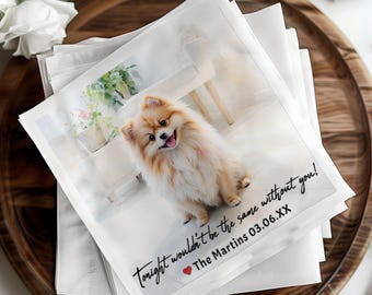 Guardanapos de casamento personalizados para animais de estimação, guardanapos com cães e gatos, chá de panela, festa de noivado, guardanapos personalizados para animais de estimação, guardanapos para cães