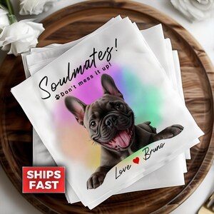 Customized Wedding Napkins with dogs and cats, Wedding Gift, Bridal Shower, Personalized Wedding Napkins