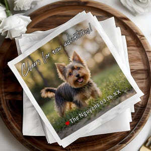Custom Wedding Napkin Pets, Napkins with Dogs and Cats, Bridal Shower, Engagement Party, Personalized Pet Napkins, Dog Napkin